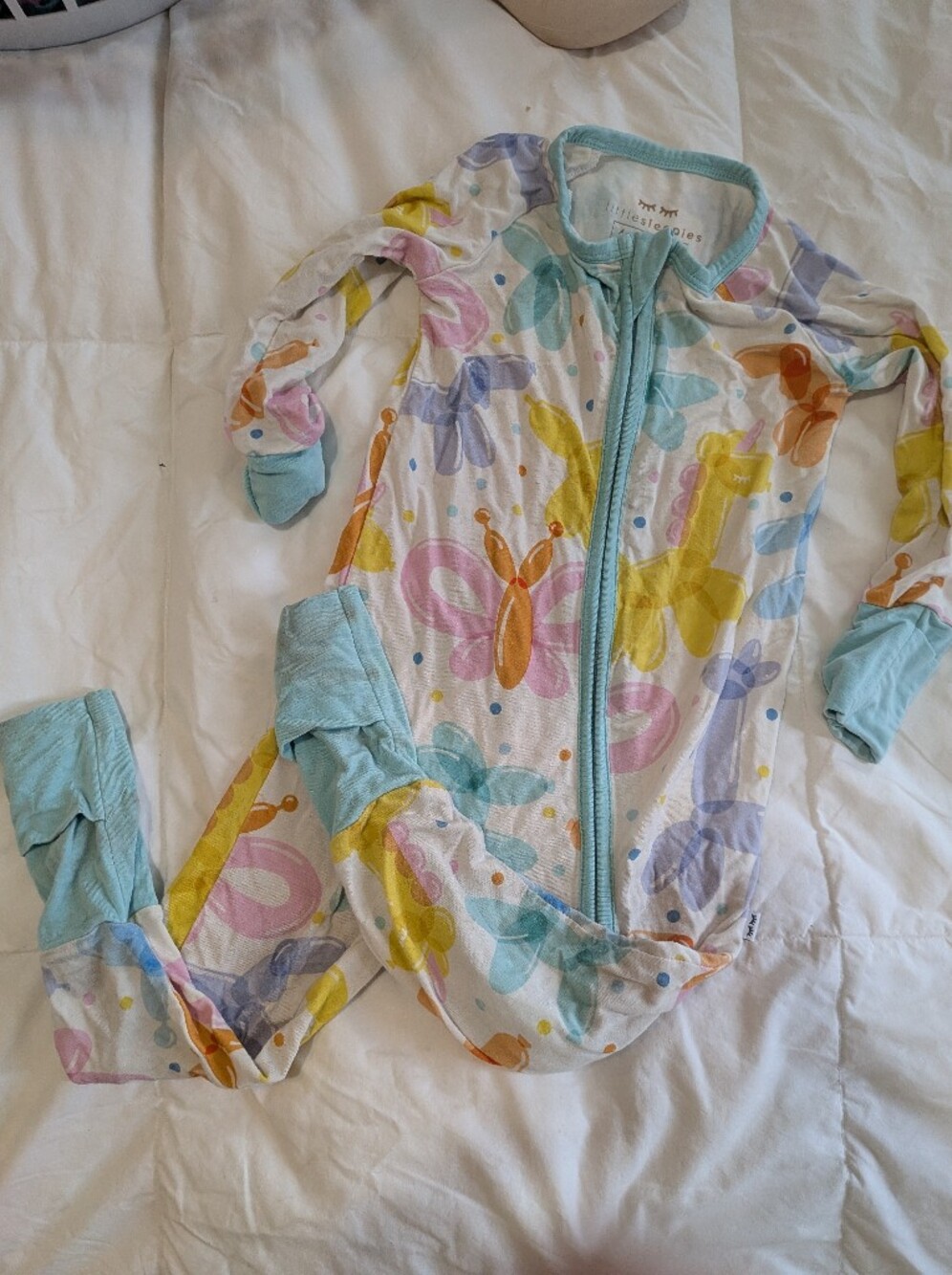 Little Sleepies Long Sleeve Zippy Party Animals 6-12
